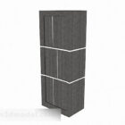 Wooden gray locker 3d model