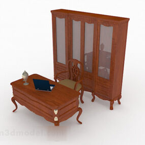 3д модель деревянного домашнего книжного шкафа