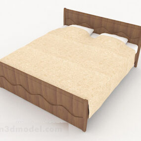 Dřevěná domácí manželská postel pro volný čas 3D model