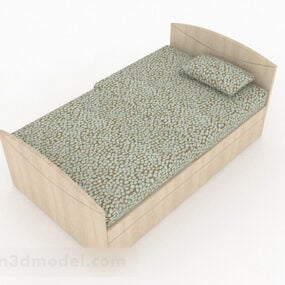 Wooden Home Single Bed 3d model