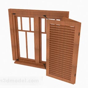 Дерев'яні домашні вікна 3d модель