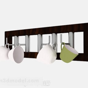 3D-Modell eines hölzernen Küchengeschirrständers
