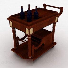 Wooden Mobile Dining Table Furniture Design 3d model