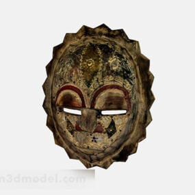 Wooden Painted Mask 3d model