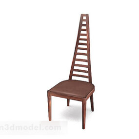 Wooden Personality Brown Chair 3d model
