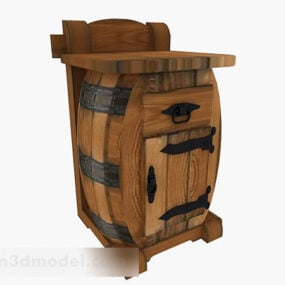 Wooden Home Dresser 3d model