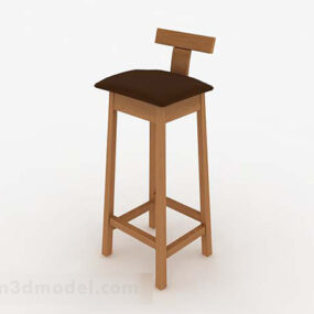 Wooden Personality High Chair 3d model