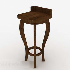 Wooden Personality High Stool 3d model