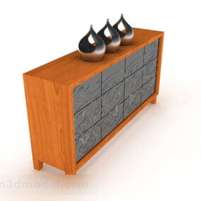 خزانة ديكور خشبية شخصية نموذج ثلاثي الأبعاد