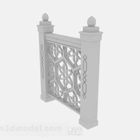 Europees houten balustrade 3D-model