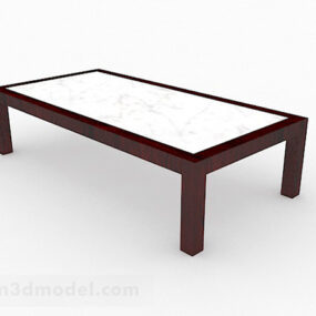Wooden Rectangular Coffee Table Furniture 3d model