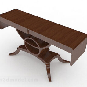 Wooden Rectangular Desk 3d model