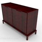 Wooden Red Brown Entrance Cabinet
