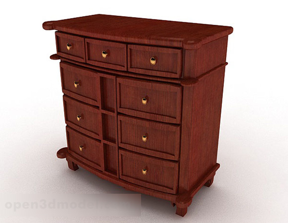 Wooden Red Brown Hall Cabinet