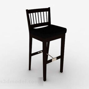 Wooden Simple Bar Chair 3d model
