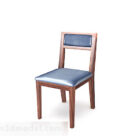 Drewniane proste niebieskie krzesło do domu