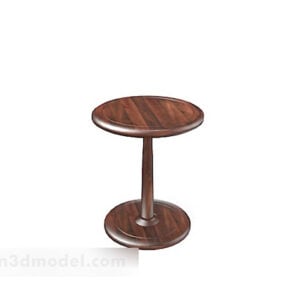 Furniture Simple Brown Round Stool 3d model