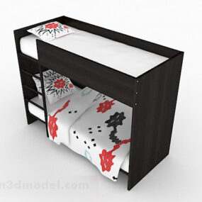 Mô hình 3d thiết kế giường tầng đơn giản bằng gỗ