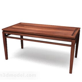 Wooden Simple Desk 3d model