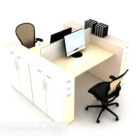 Puinen yksinkertainen työpöytä- ja tuoliyhdistelmä