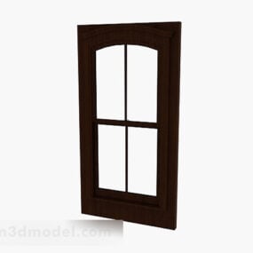 3D model dřevěného jednoduchého dveřního nábytku