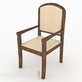 Simple Home Chair Wood Decor 3d model