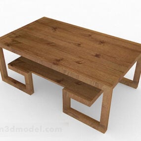 Wooden Simple Home Coffee Table 3d model