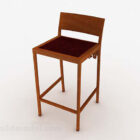 Drewniane proste krzesło barowe
