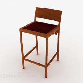 Wooden Simple Bar Home Chair 3d model