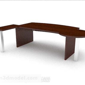 Wooden Simple Long Desk 3d model