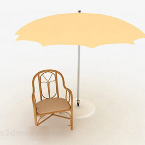 Wooden Simple Lounge Chair 3d model