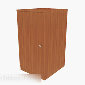 Wooden Simple Wardrobe 3d model