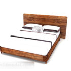 Dřevěná jednoduchá bílá manželská postel
