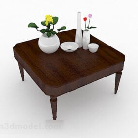 Wooden Small Coffee Table 3d model