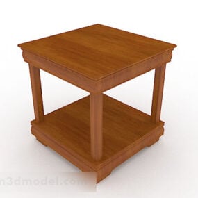 Drewniany kwadratowy mały stolik kawowy Model 3D