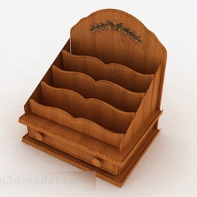 Dřevěný stolní úložný box 3D model