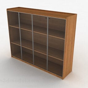 木製三層ディスプレイキャビネット3Dモデル