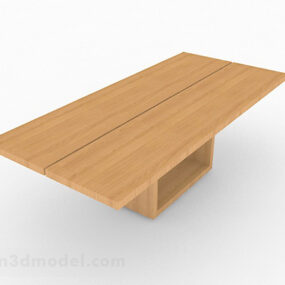 Wooden Yellow Coffee Table Furniture 3d model