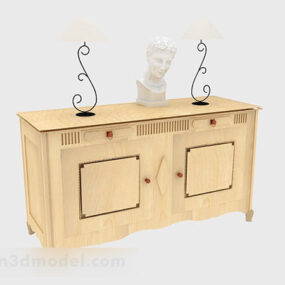 Wooden Yellow Office Cabinet 3d model