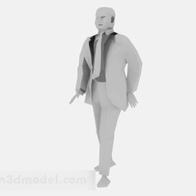 דגם תלת מימד של דמות גבר הליכה