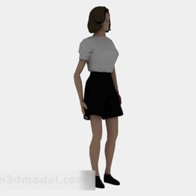 Modello 3d di personaggio femminile aziendale