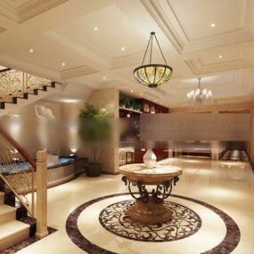 Hotel Escalera Pasillo Interior Modelo 3d