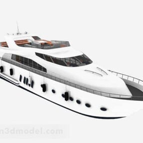 Luxuriöses 3D-Modell einer weißen Yacht