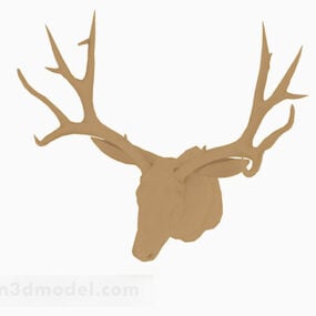Modelo 3d de decoração de cervos para montagem em parede