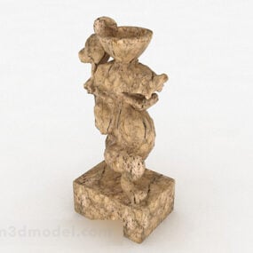 Gul Bauble Sculpt Decor 3d-modell