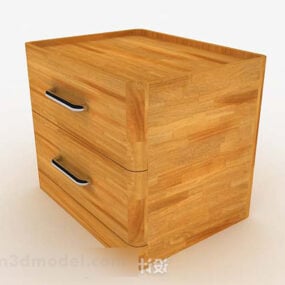 Yellow Brown Bedside Table 3d model