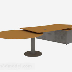 Yellow Brown Desk 3d model