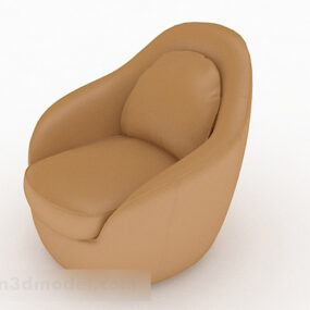 Yellow Brown Simple Single Sofa Design 3d model