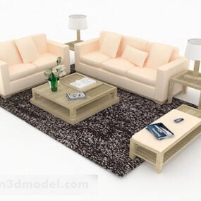 Model 3d Reka Bentuk Perabot Set Sofa Kuning