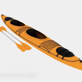 3d модель жовтого подвійного гребного човна